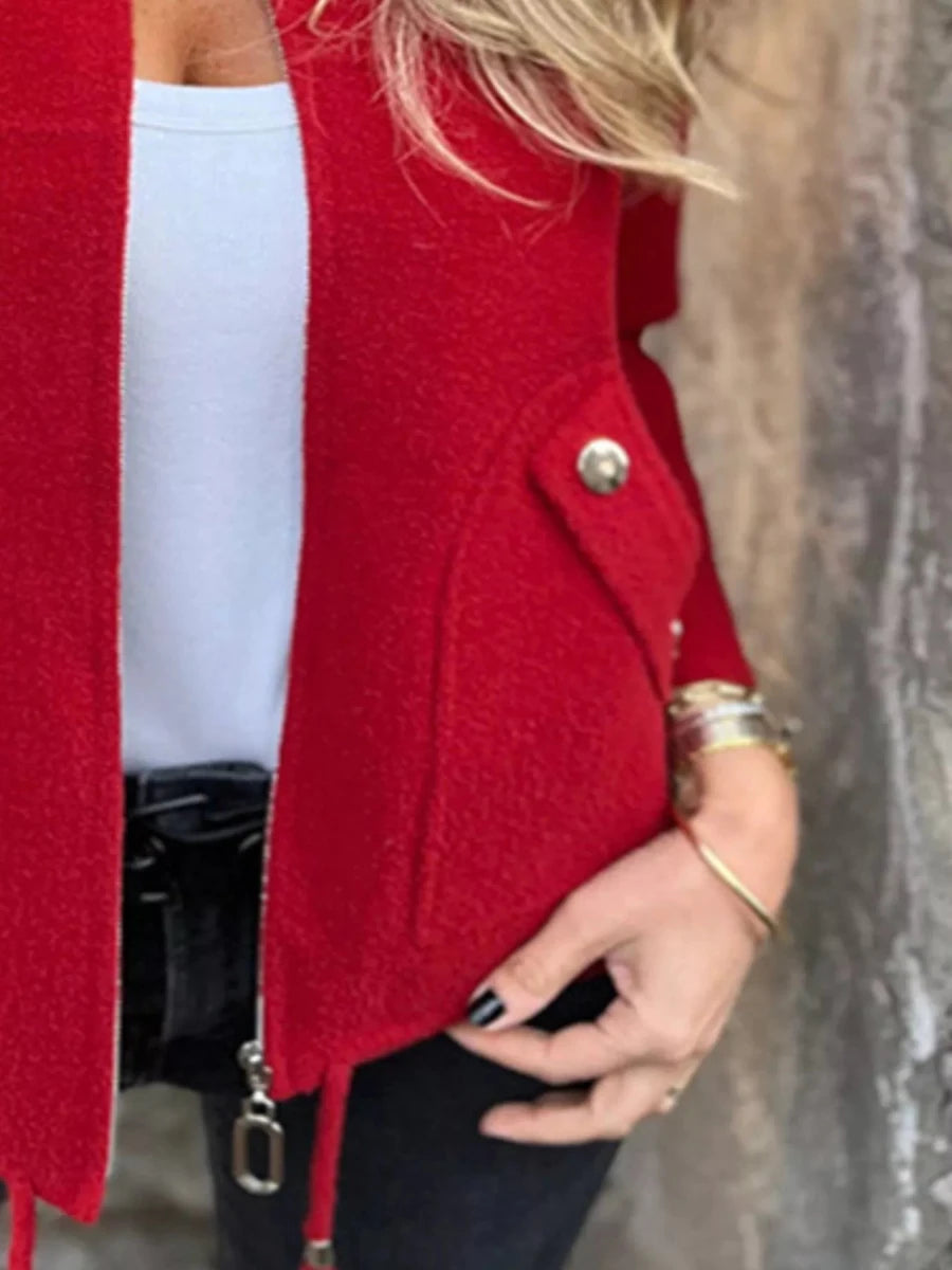 Full Size Zip - Up Long Sleeve Outerwear Plus Size - Wow Store