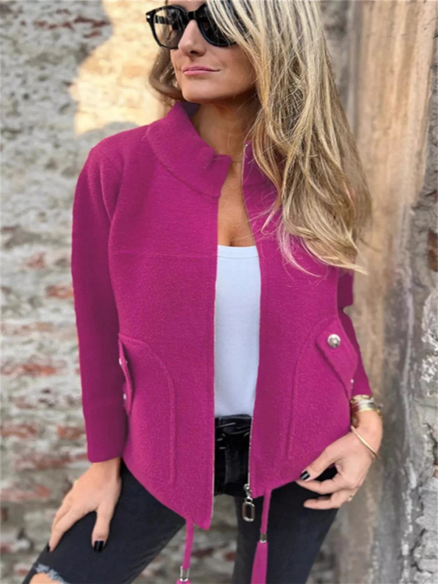 Full Size Zip - Up Long Sleeve Outerwear Plus Size - Wow Store