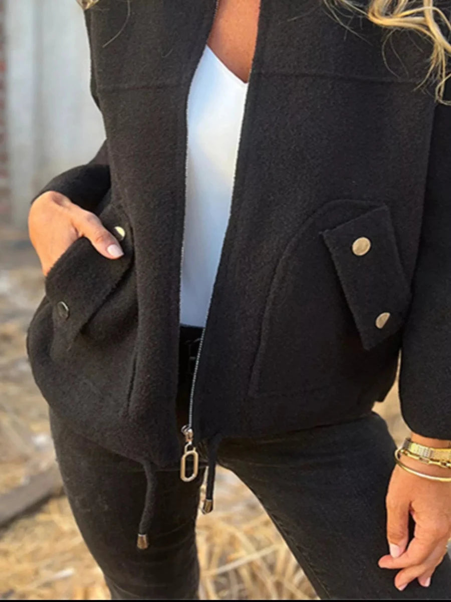 Full Size Zip - Up Long Sleeve Outerwear Plus Size - Wow Store