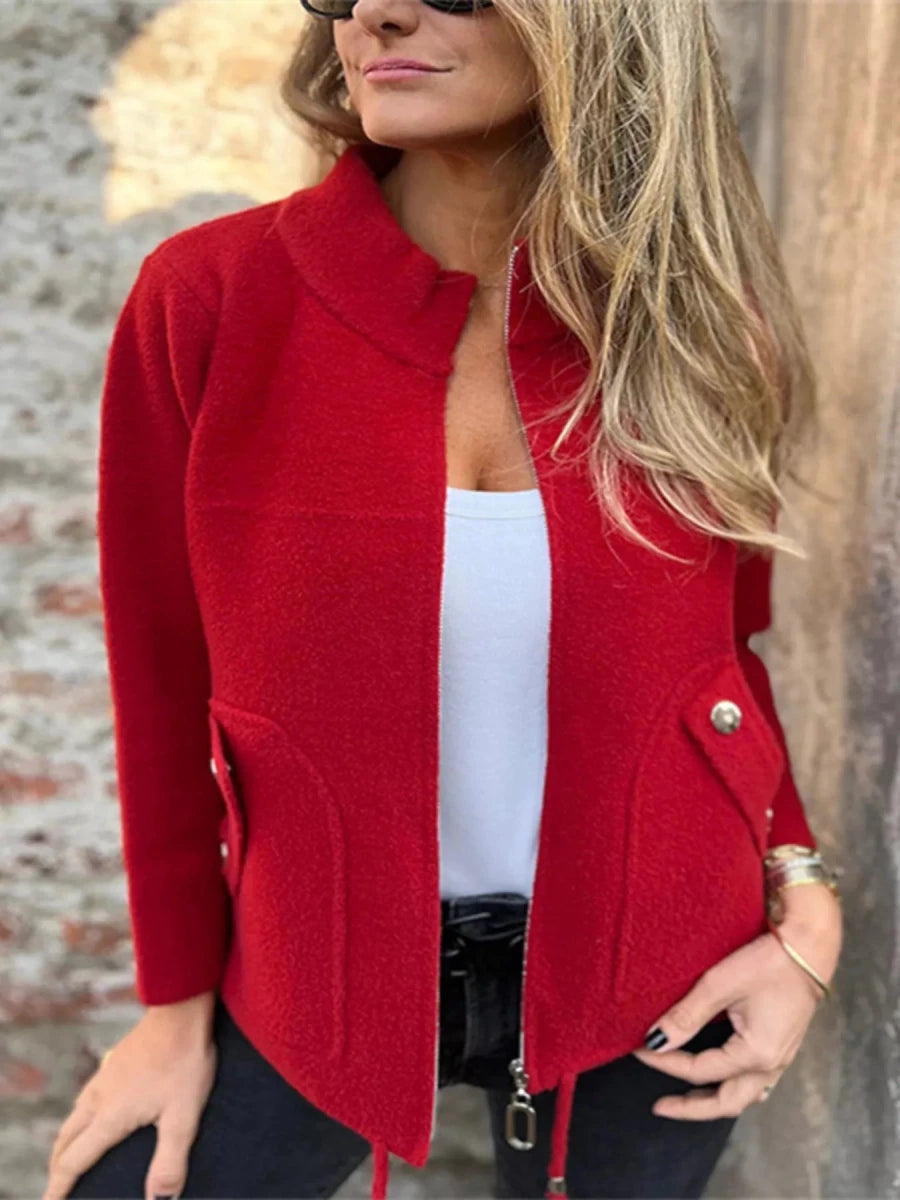 Full Size Zip - Up Long Sleeve Outerwear Plus Size - Wow Store