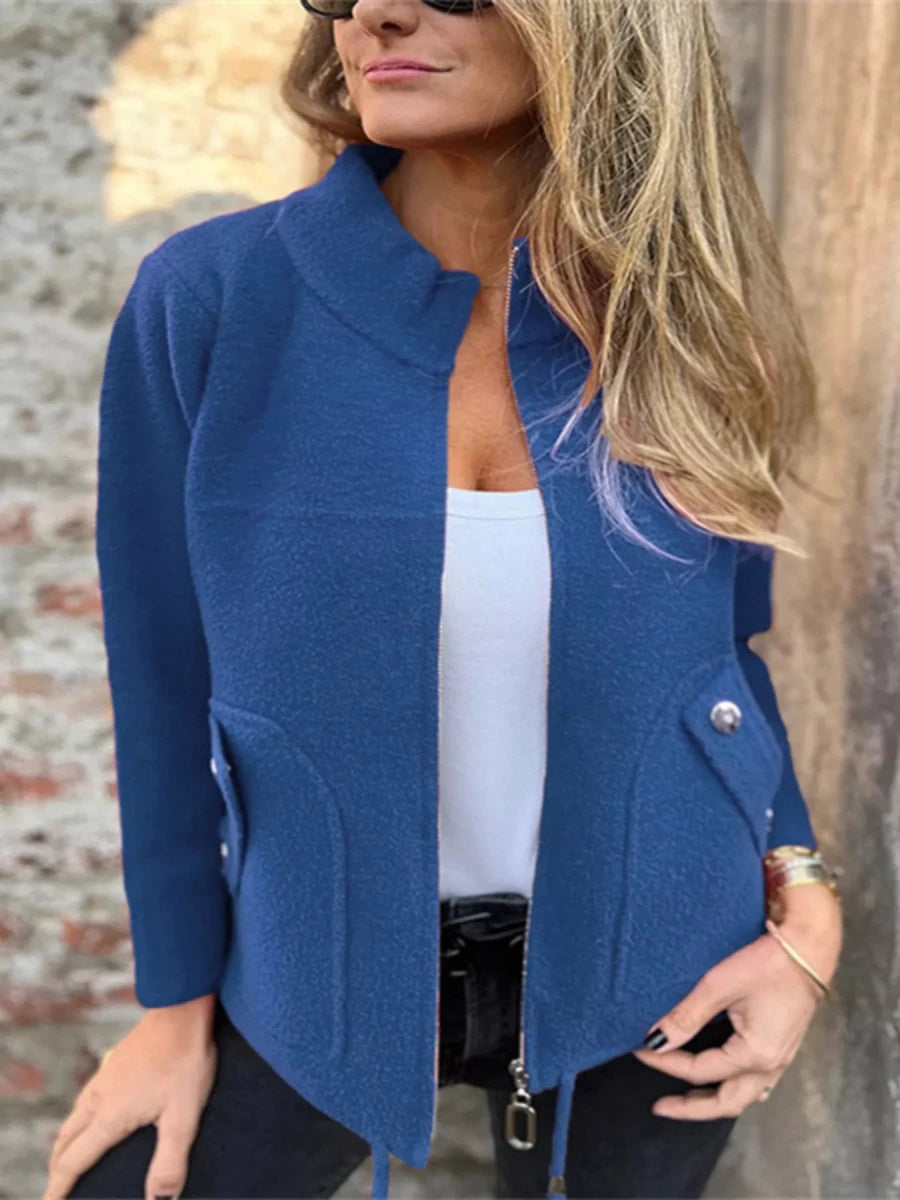 Full Size Zip - Up Long Sleeve Outerwear Plus Size - Wow Store