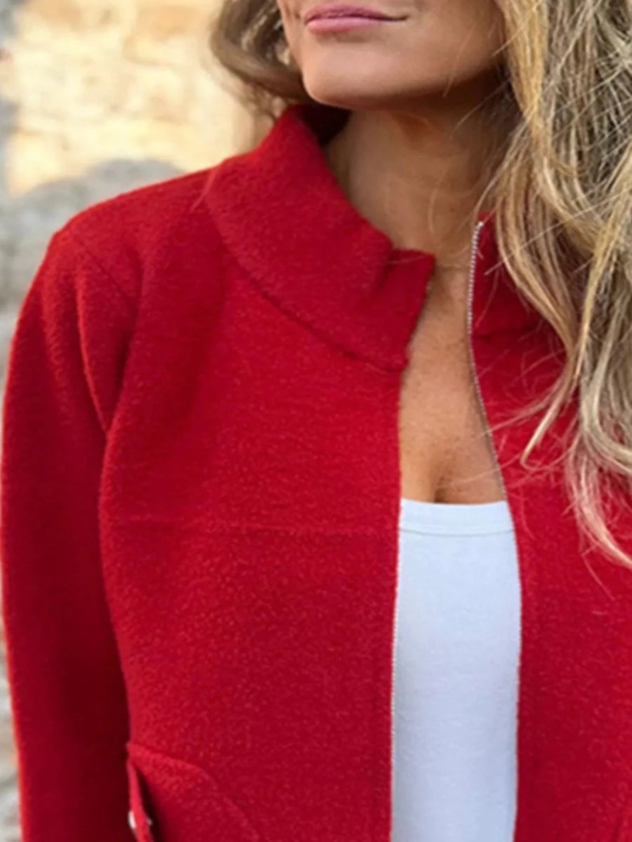 Full Size Zip - Up Long Sleeve Outerwear Plus Size - Wow Store