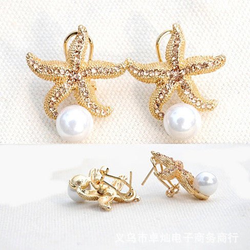 Gifts from the Sea Starfish Pearl Earrings - Wow Store