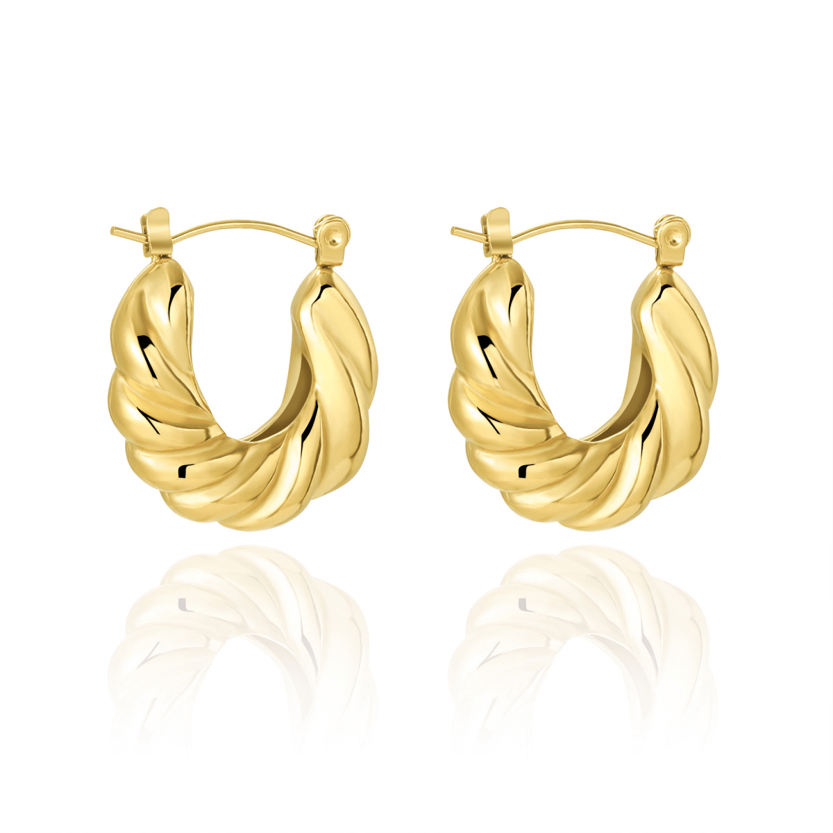 Gold-Plated Crescent Earrings - WowStore.live