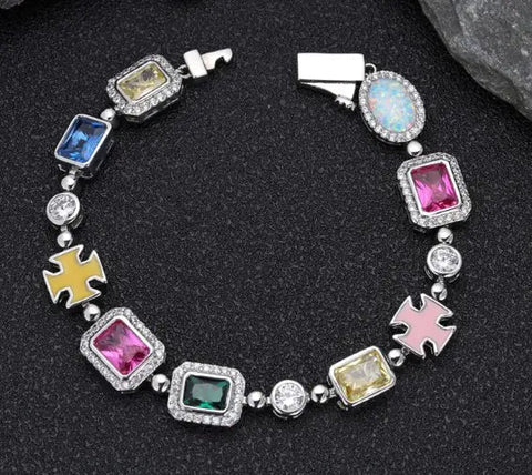 Gold - Plated Hip - Hop Gemstone Necklace - Wow Store