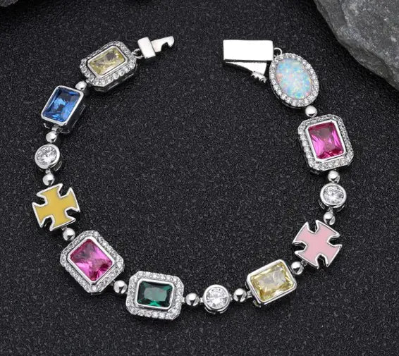 Gold - Plated Hip - Hop Gemstone Necklace - Wow Store