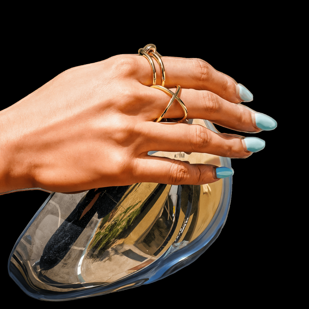 Gold - Plated Skinny Crisscross Band Ring - Stainless Steel Stackable Jewelry | WOW Store - Wow Store