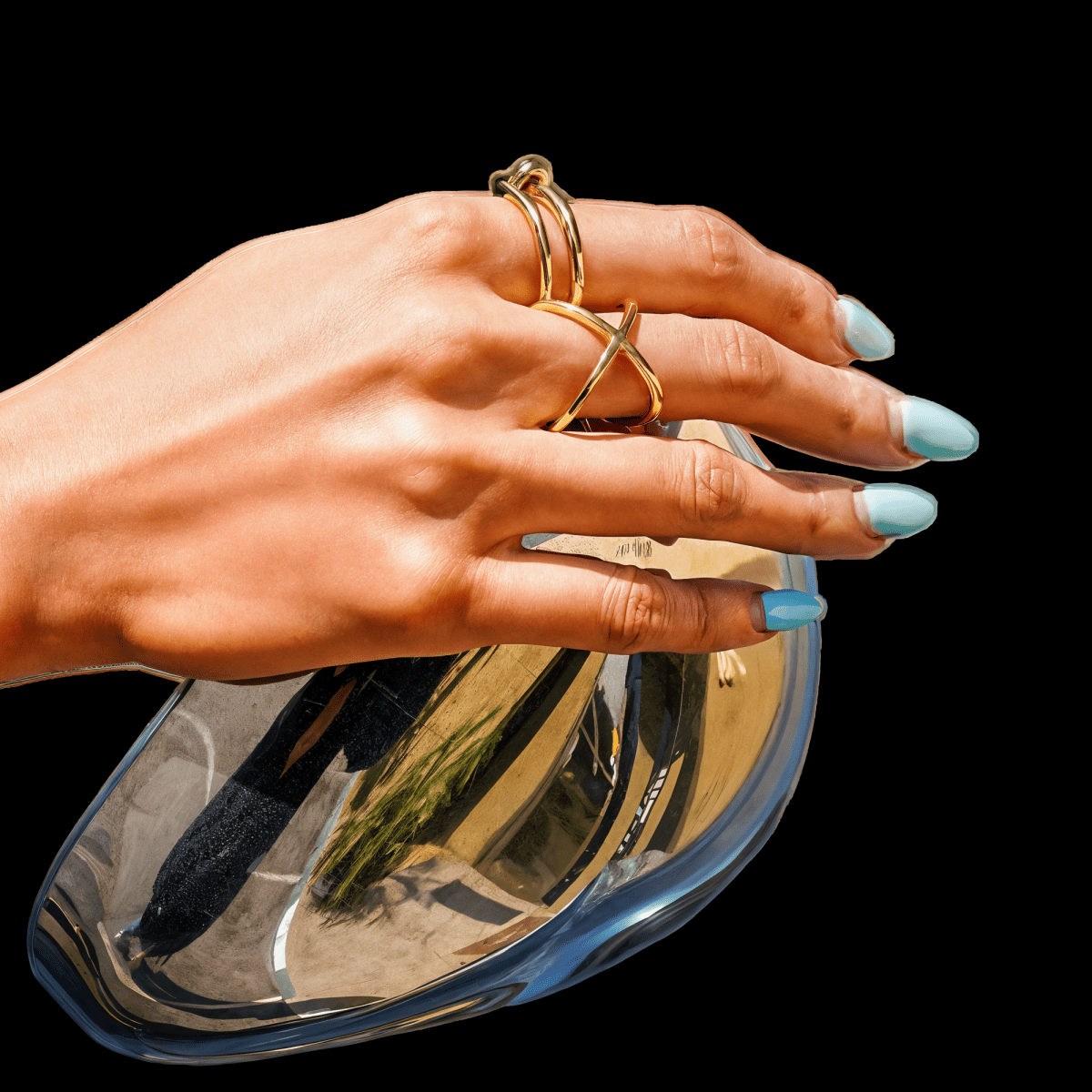 Gold - Plated Skinny Crisscross Band Ring - Stainless Steel Stackable Jewelry | WOW Store - Wow Store