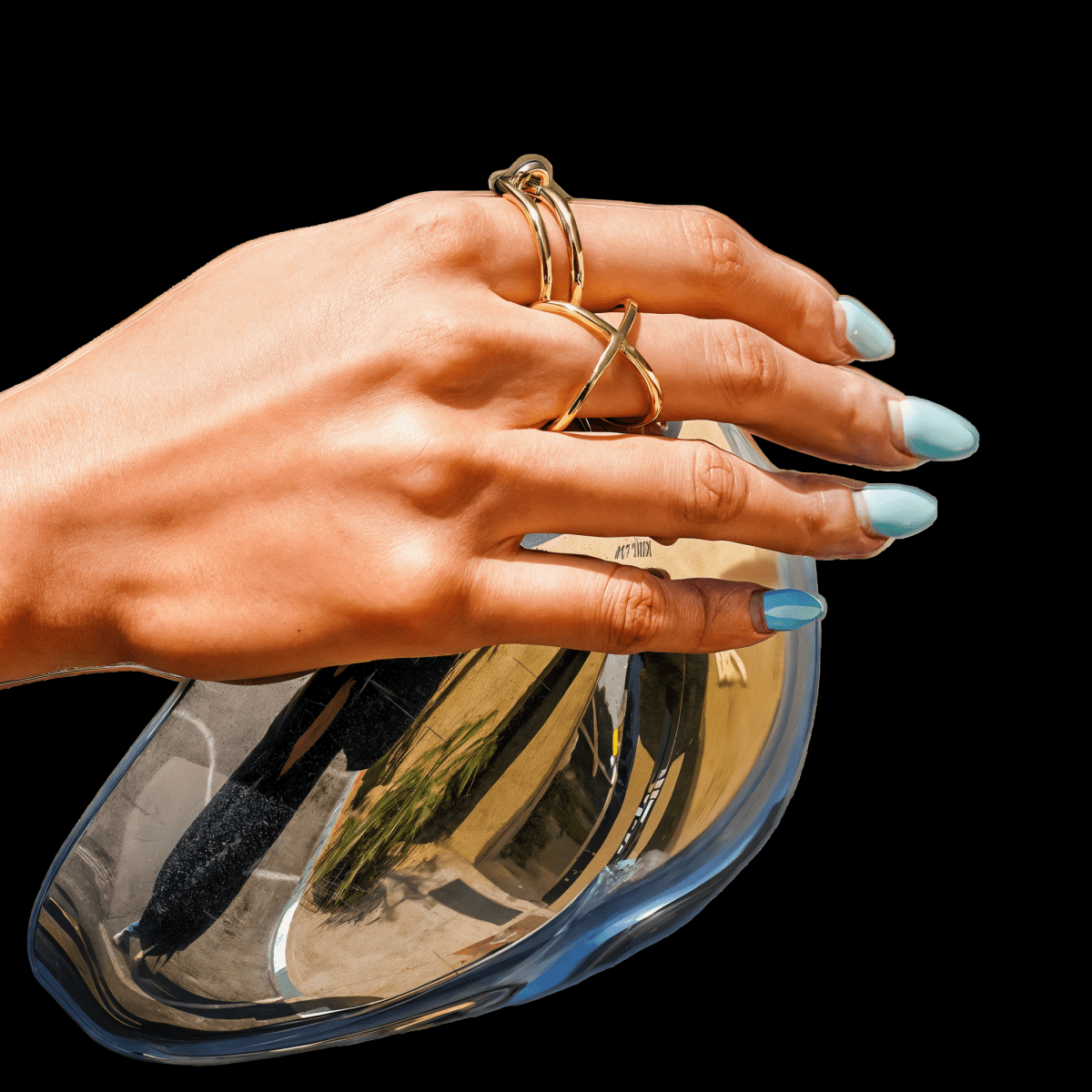 Gold - Plated Skinny Crisscross Band Ring - Stainless Steel Stackable Jewelry | WOW Store - Wow Store