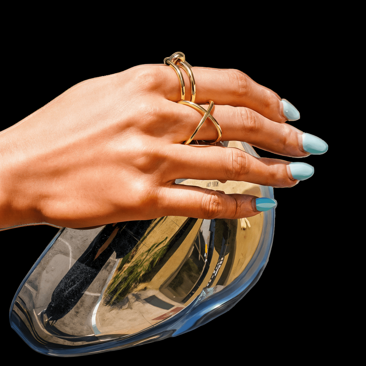 Gold - Plated Skinny Crisscross Band Ring - Stainless Steel Stackable Jewelry | WOW Store - Wow Store