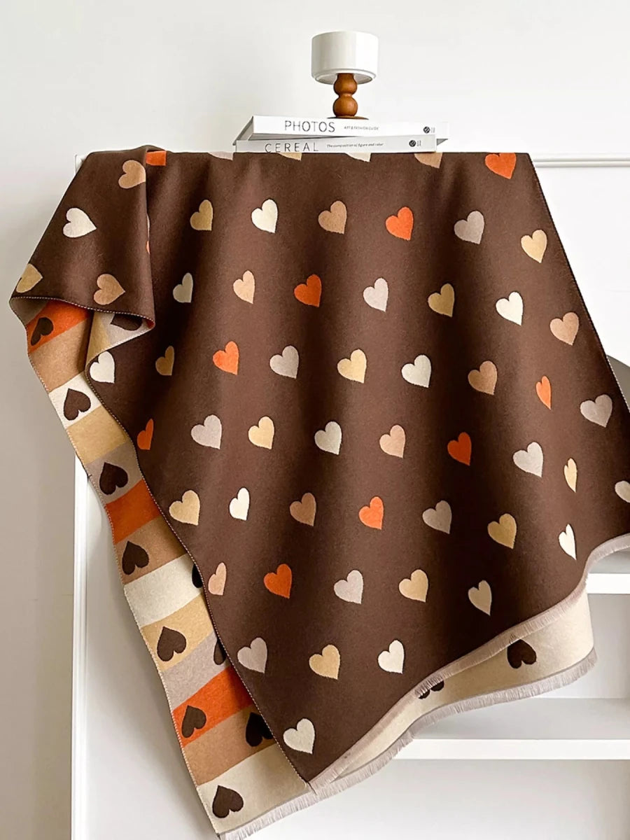 Heart Pattern Warm Scarf - Wow Store