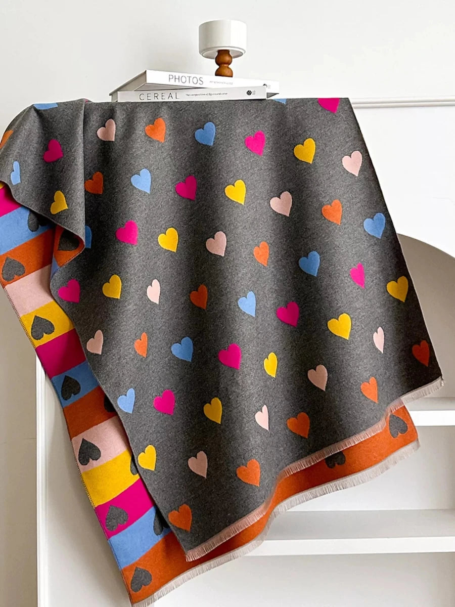 Heart Pattern Warm Scarf - Wow Store