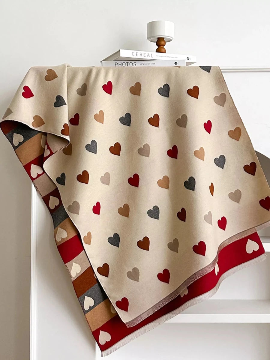 Heart Pattern Warm Scarf - Wow Store