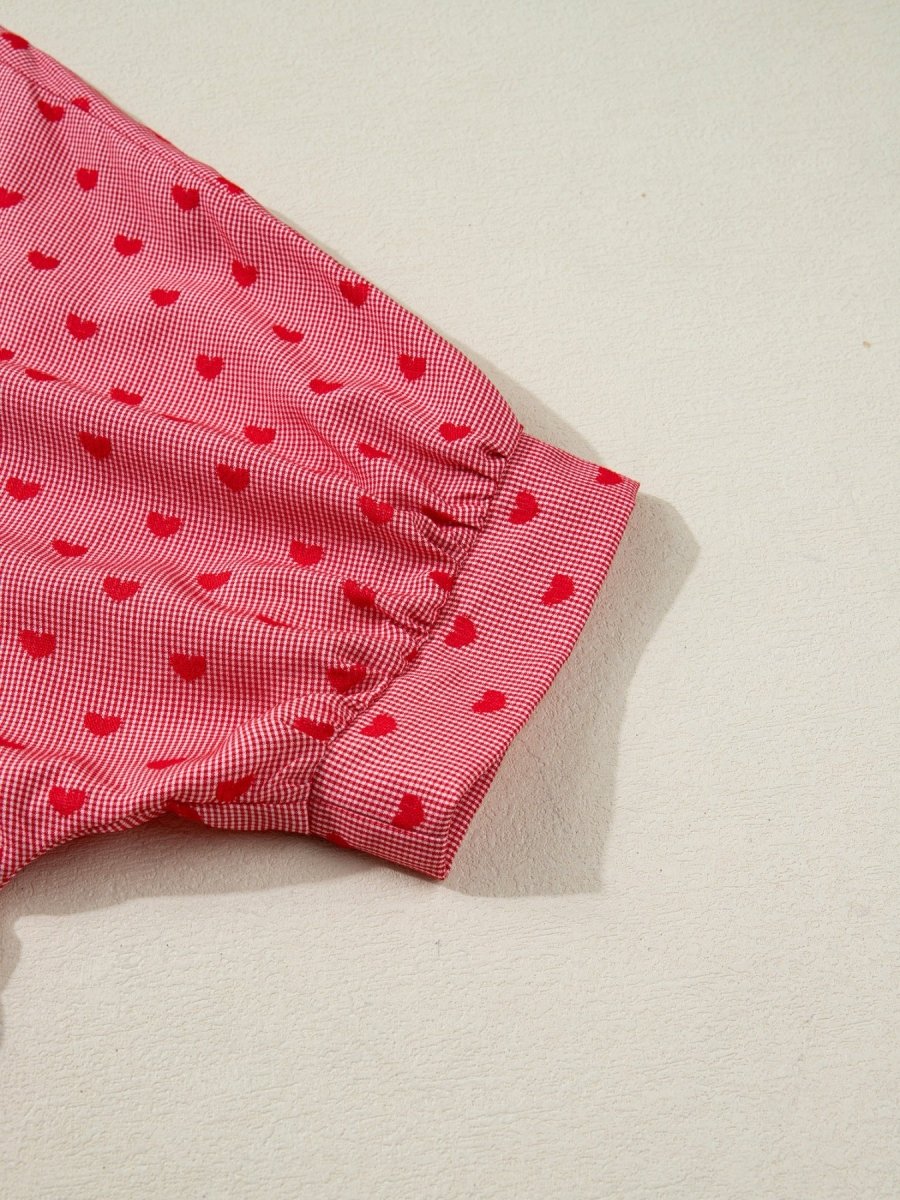 Heart Print Button - Down Shirt - Wow Store