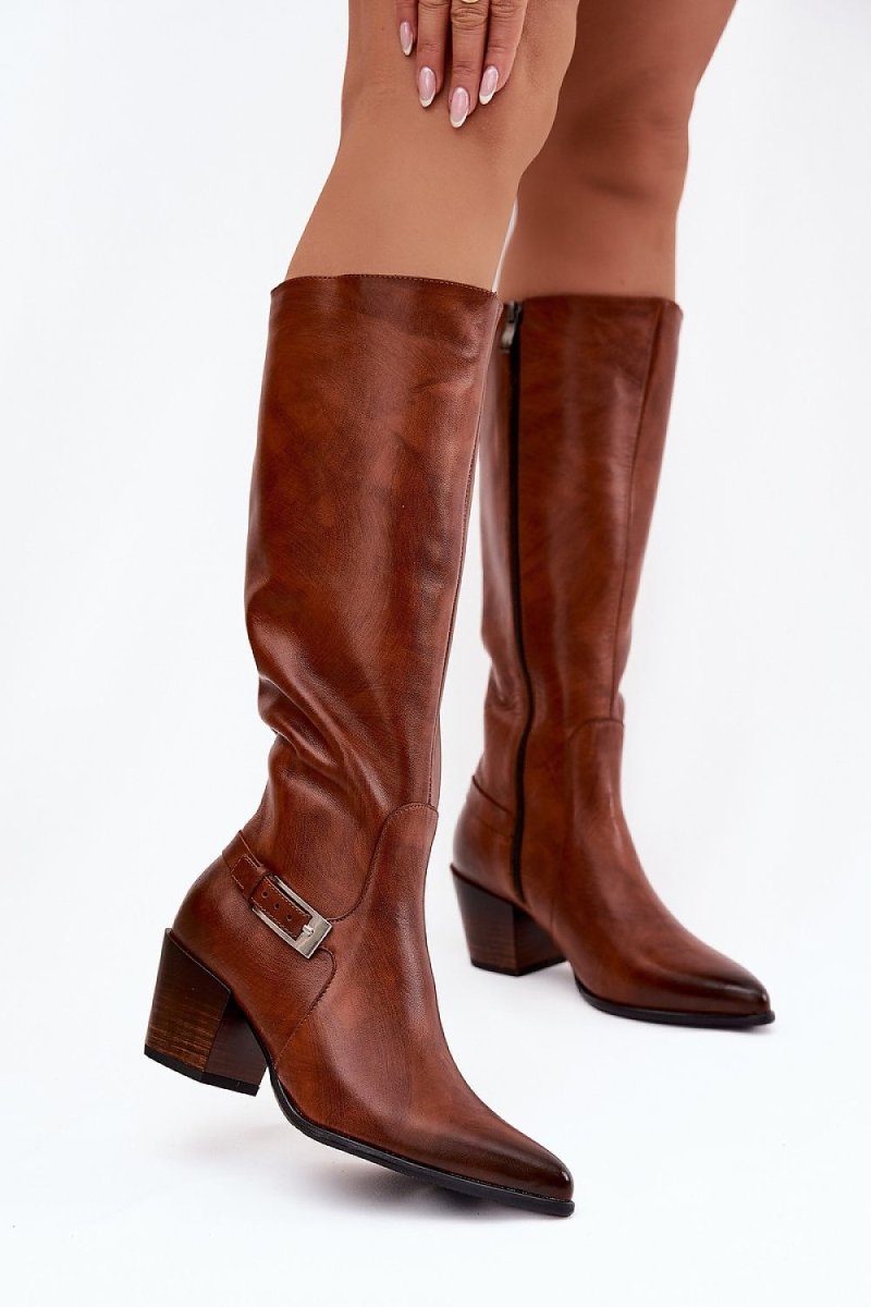 Brown leather ankle heel boots with low to moderate heel, sleek silhouette, and refined finish — Women's Leather Ankle Boots 