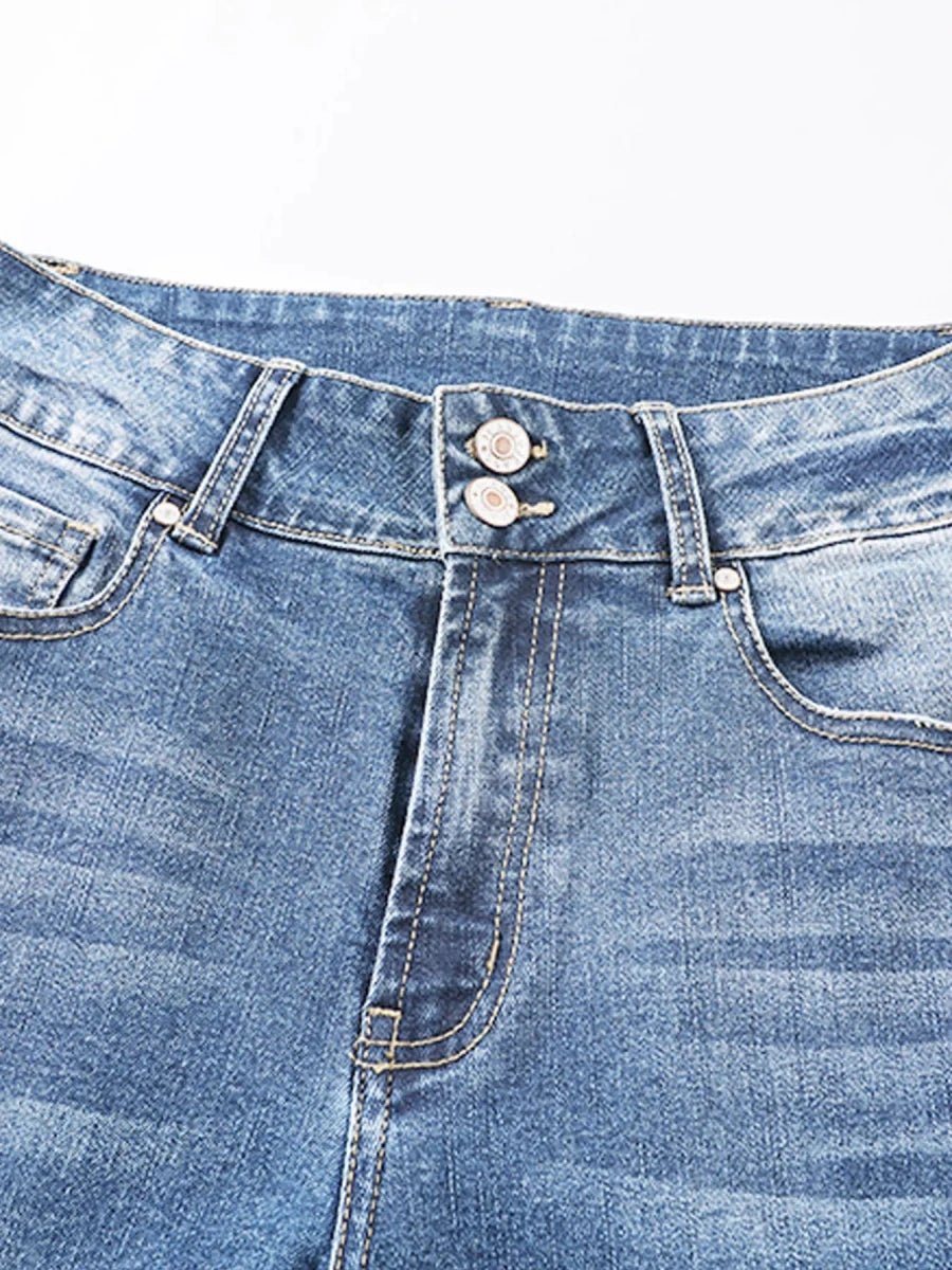 High Waist Distressed Straight Leg Jeans - Wow Store