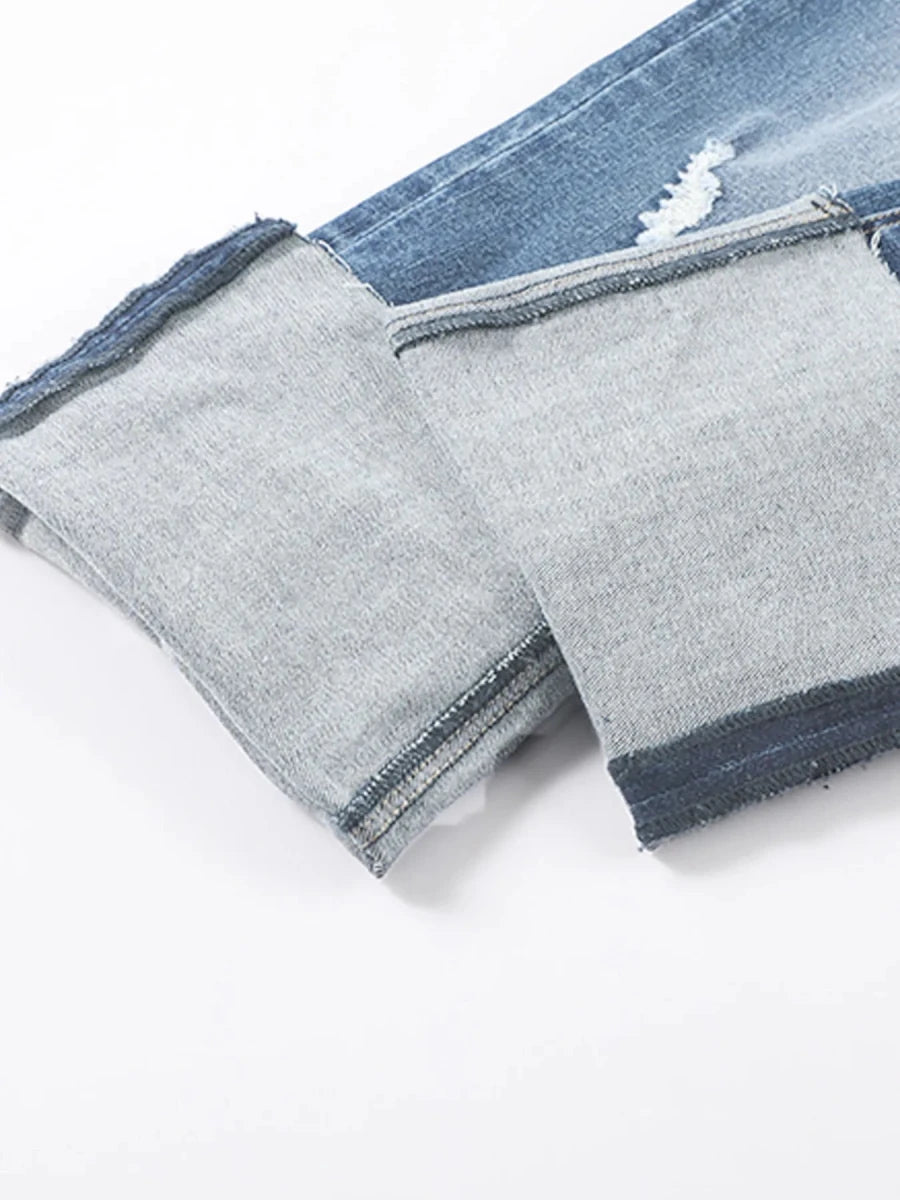 High Waist Distressed Straight Leg Jeans - Wow Store