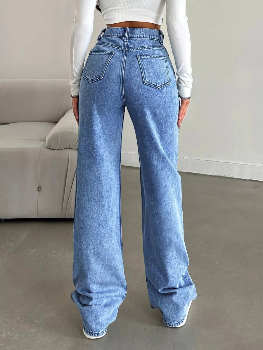 High - Waisted Wide Leg Jeans - Wow Store
