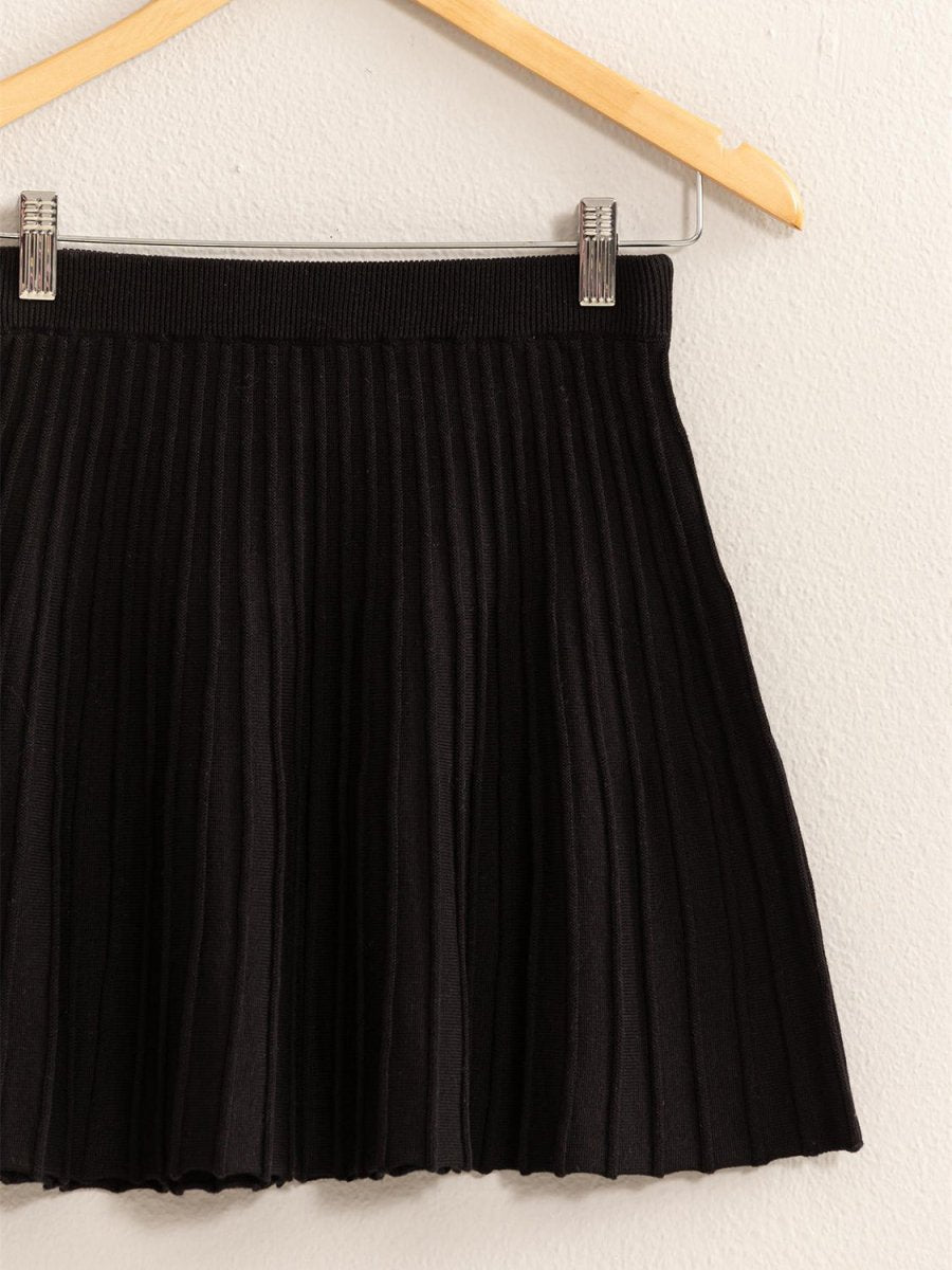 HYFVE High Waist Knit Pleated Flare Mini Skirt | Wow Store - Wow Store