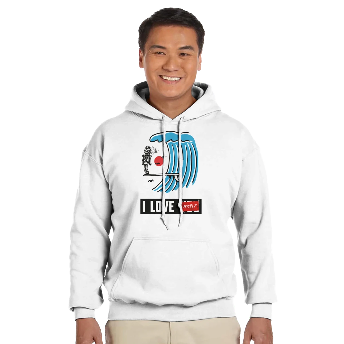 I Love Myself Wave Hoodie — Gildan 18500 | Spring 2026 - Wow Store
