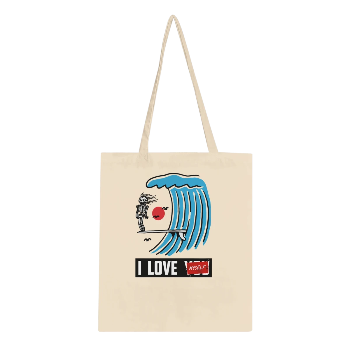 I Love Myself Wave Tote — Canvas Bag | Spring 2026 - Wow Store