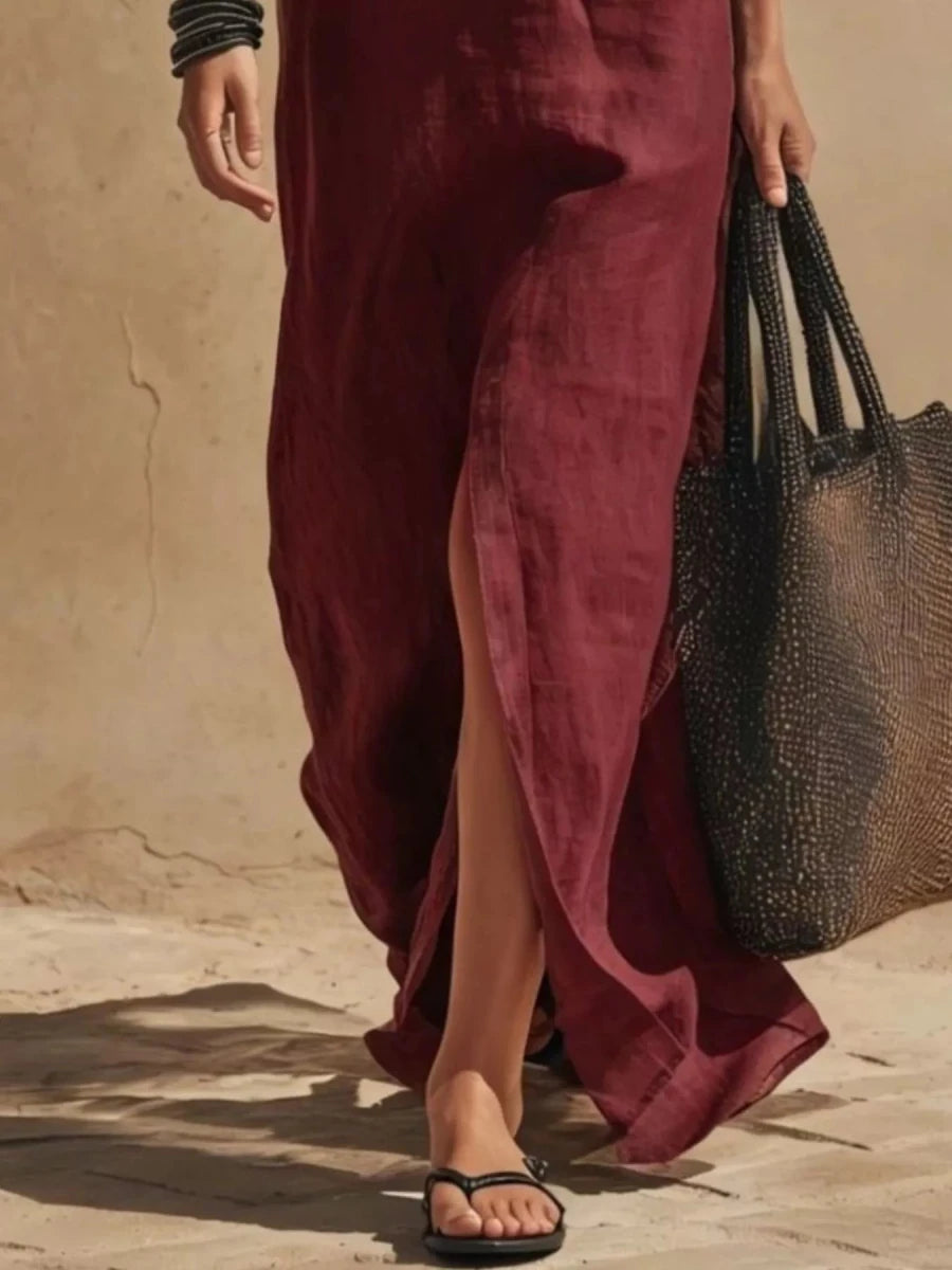 Irina Slit Front Spaghetti Strap Maxi Dress - WowStore.live