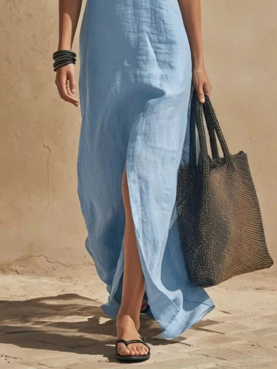 Irina Slit Front Spaghetti Strap Maxi Dress - WowStore.live