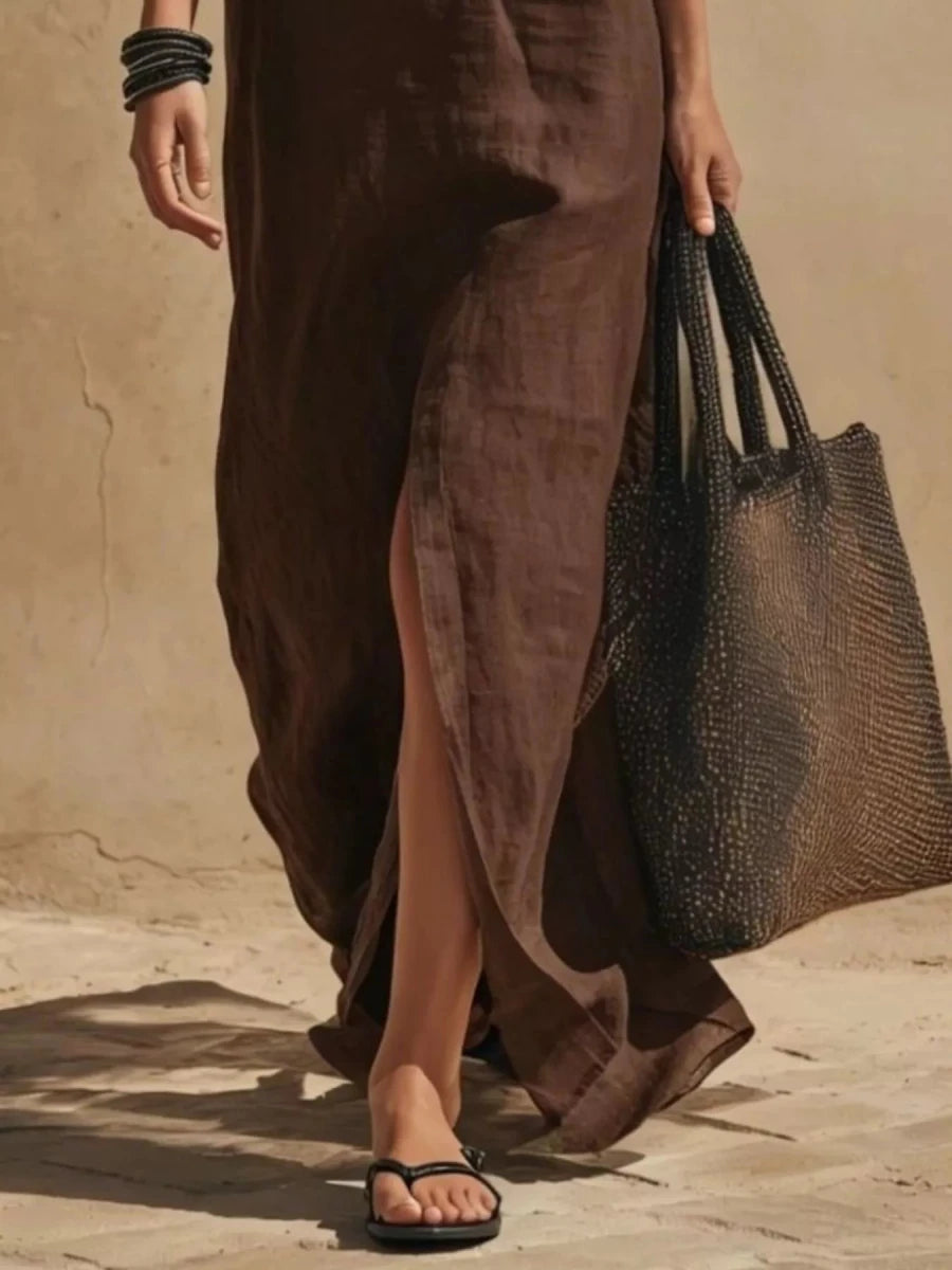 Irina Slit Front Spaghetti Strap Maxi Dress - WowStore.live