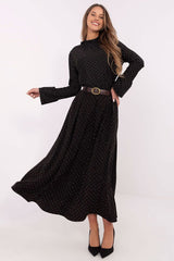 Italy Moda Elegant Long Skirt in black - flowy maxi silhouette with side slit | WowStore.live