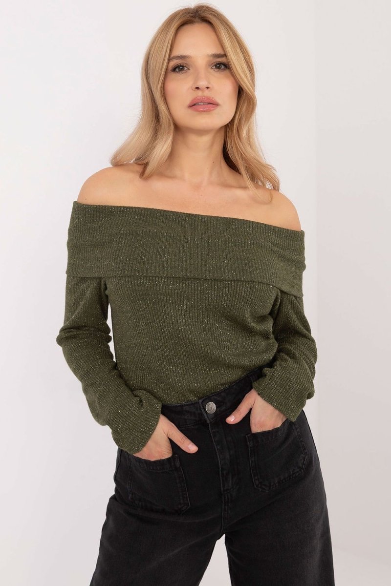 Italy Moda knit jumper in soft grey with ribbed hem and crew neck. Lightweight sweater for casual autumn wear
