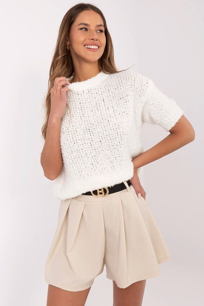 Italy Moda Short Sleeve Sweater - Model 206942 | Chic Italian Knitwear | wowstore.live - Wow Store