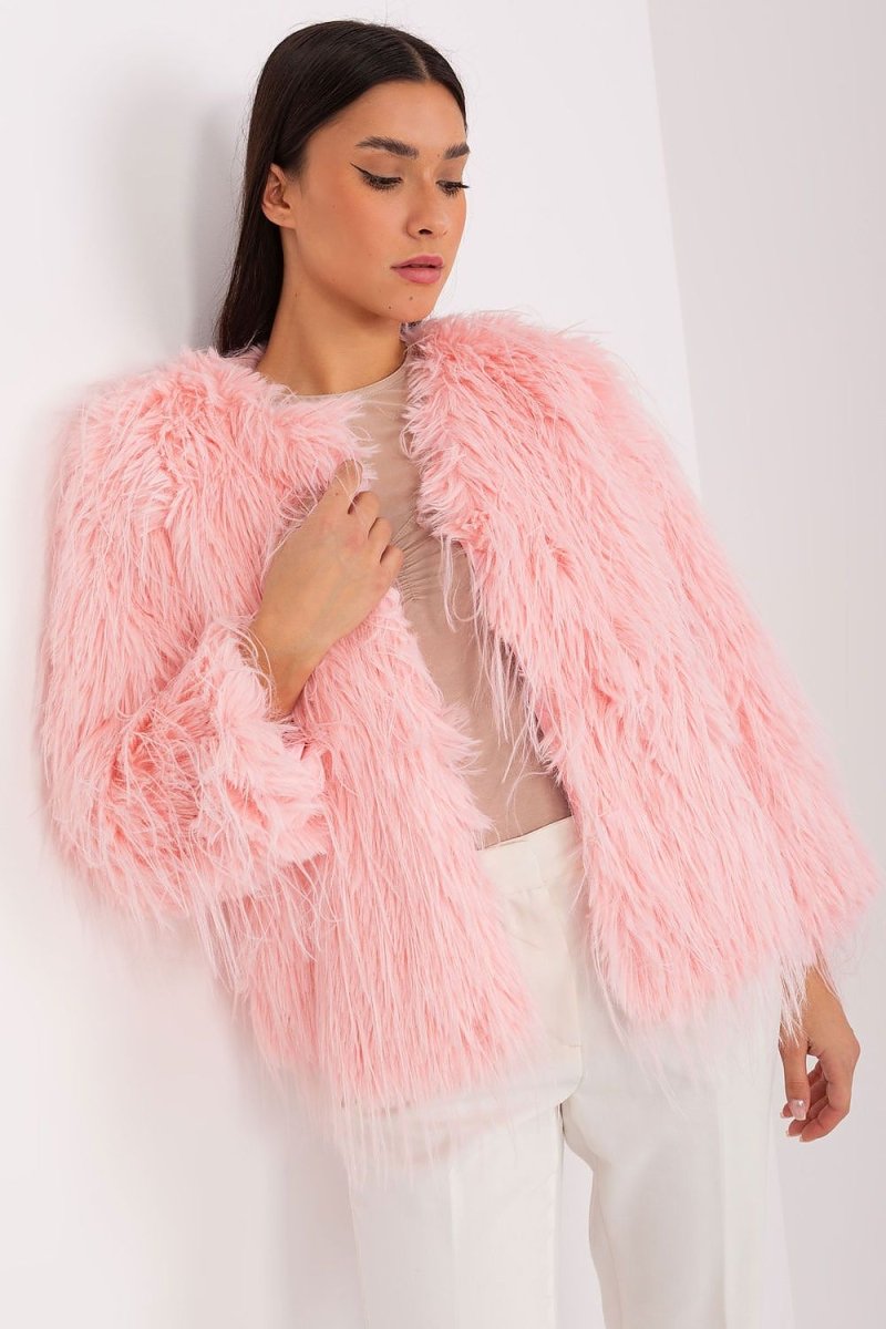 Pink elegant transitional jacket with soft fabric and subtle tailoring for women's outerwear