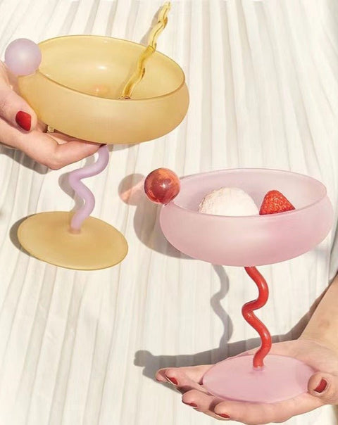 Jelly Bean Wine Glass - Whimsical Eclectic Dopamine Cocktail Coupe - Wow Store