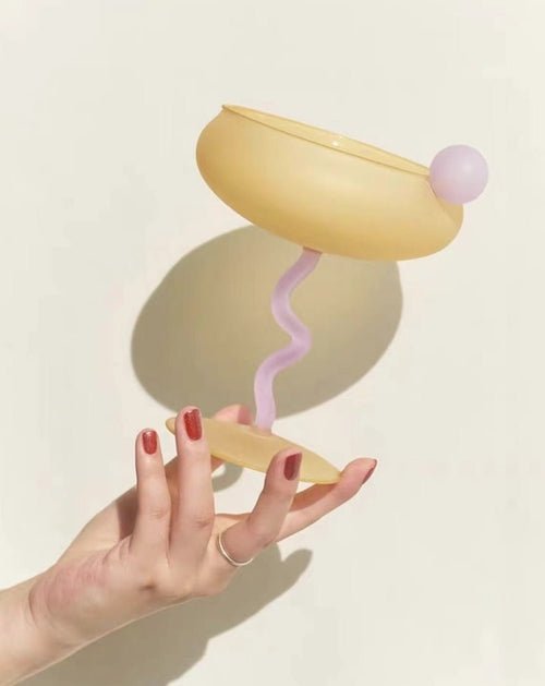 Jelly Bean Wine Glass - Whimsical Eclectic Dopamine Cocktail Coupe - Wow Store