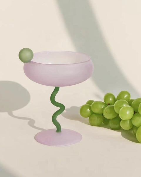 Jelly Bean Wine Glass - Whimsical Eclectic Dopamine Cocktail Coupe - Wow Store
