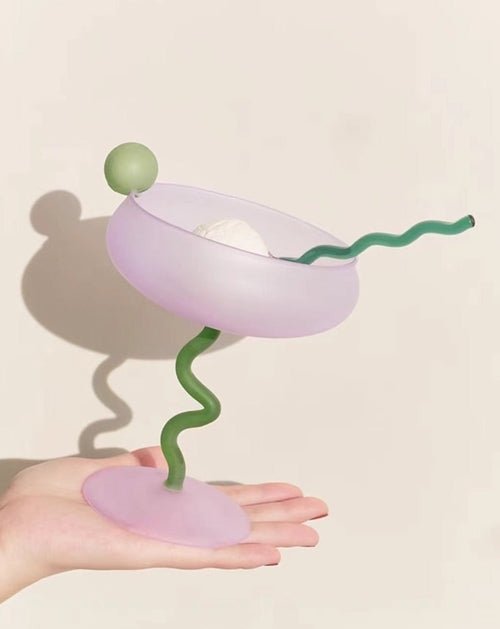 Jelly Bean Wine Glass - Whimsical Eclectic Dopamine Cocktail Coupe - Wow Store