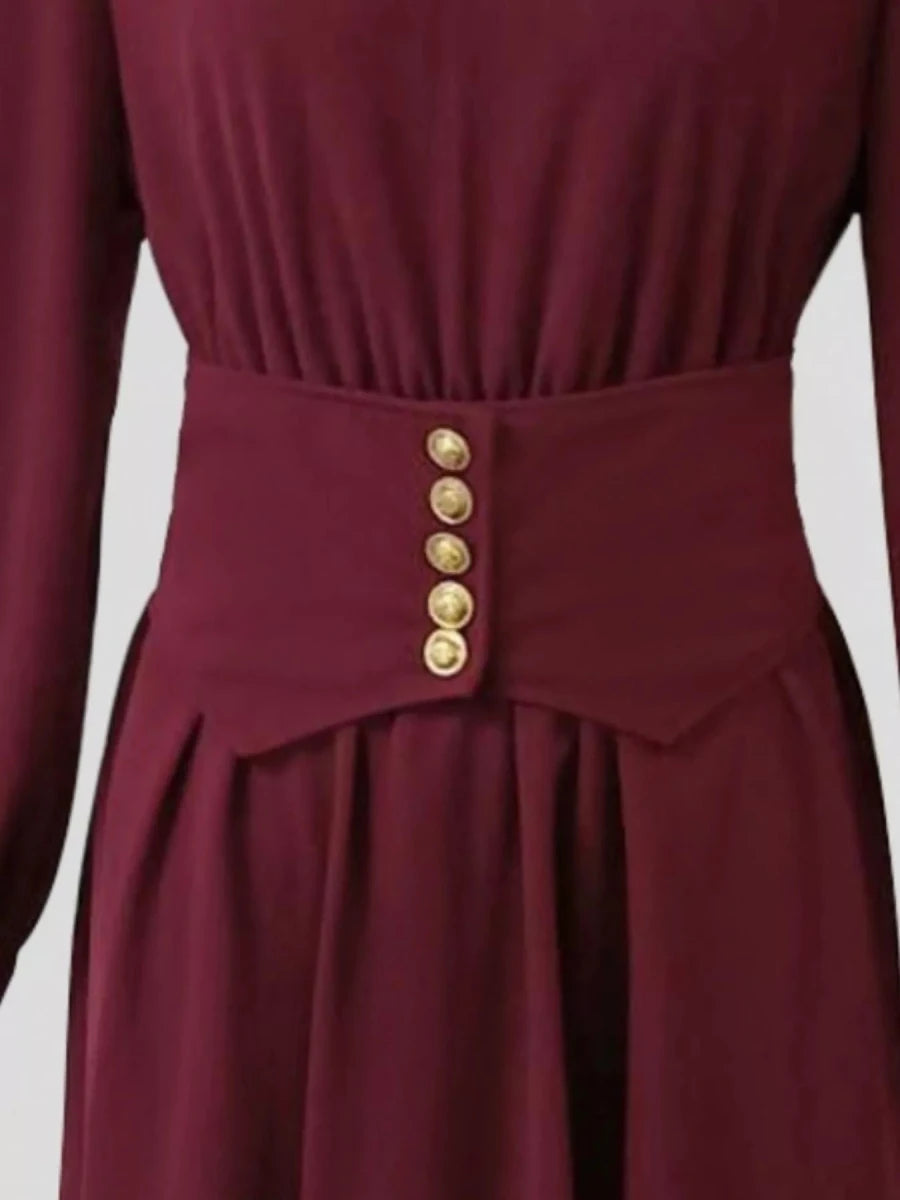 Johnny Collar Long Sleeve Dress - Wow Store