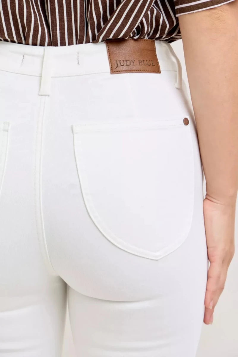 Judy Blue High Waist Extended Waistband Capri Pants with Spade Pockets - Wow Store
