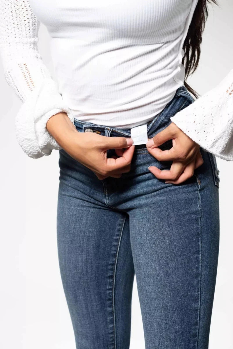 Judy Blue High Waist Skinny Jeans with Destroy & Shark Bit Hem - Wow Store