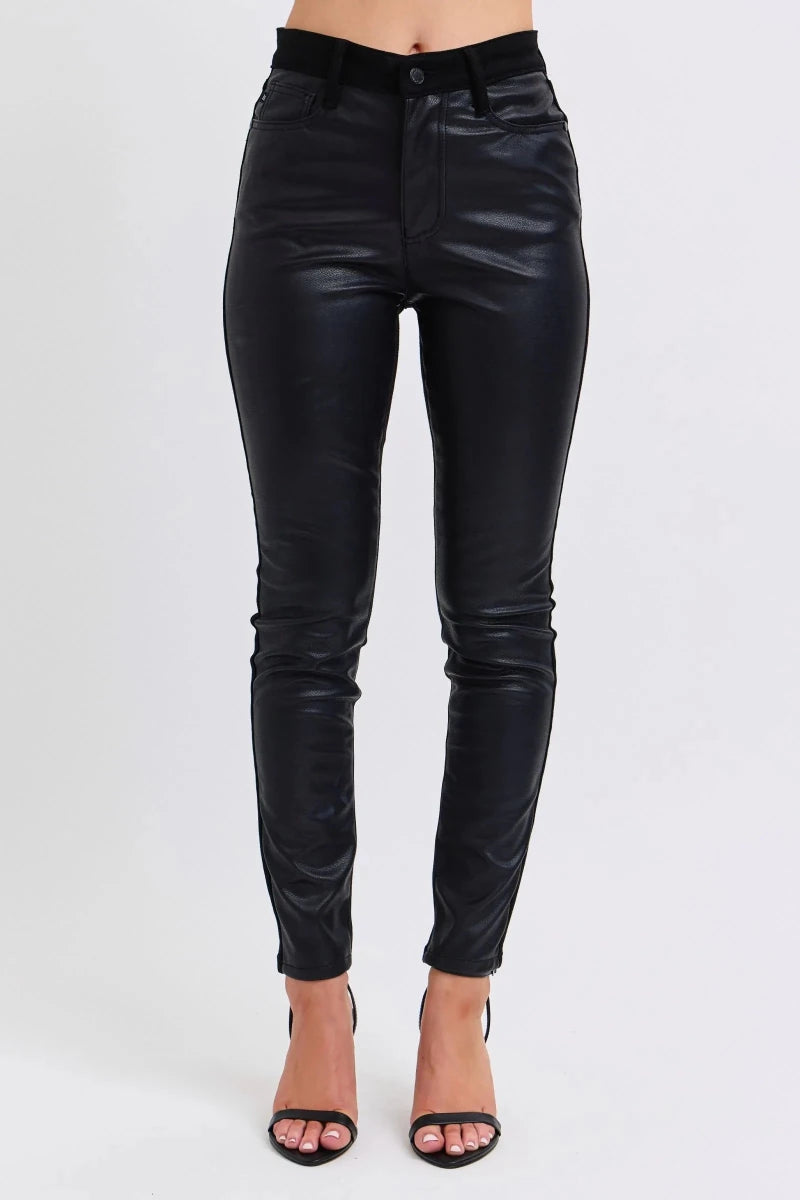 Judy Blue Plus Size High-Waisted Faux Leather Skinny Pants - WowStore.live