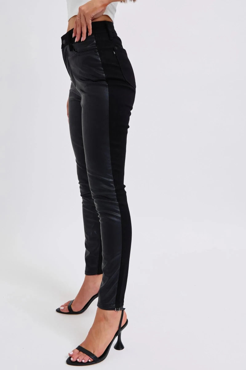Judy Blue Plus Size High-Waisted Faux Leather Skinny Pants - WowStore.live