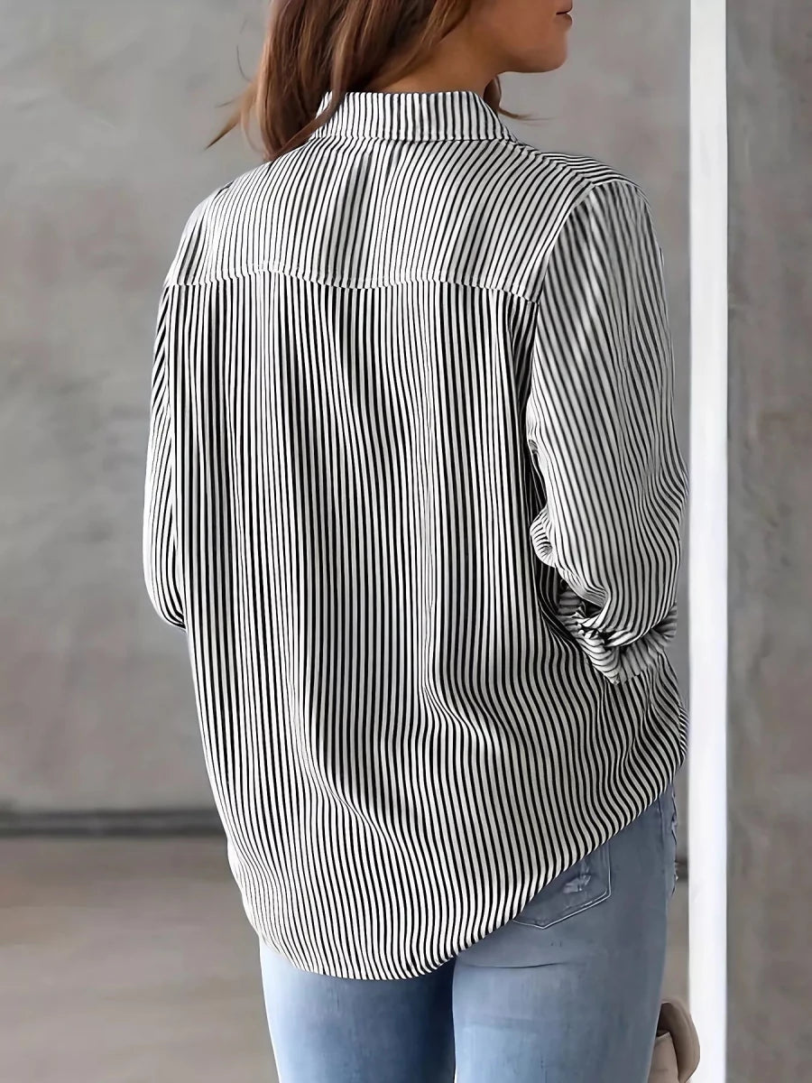 Juna Classic Striped Button-Down Shirt - WowStore.live