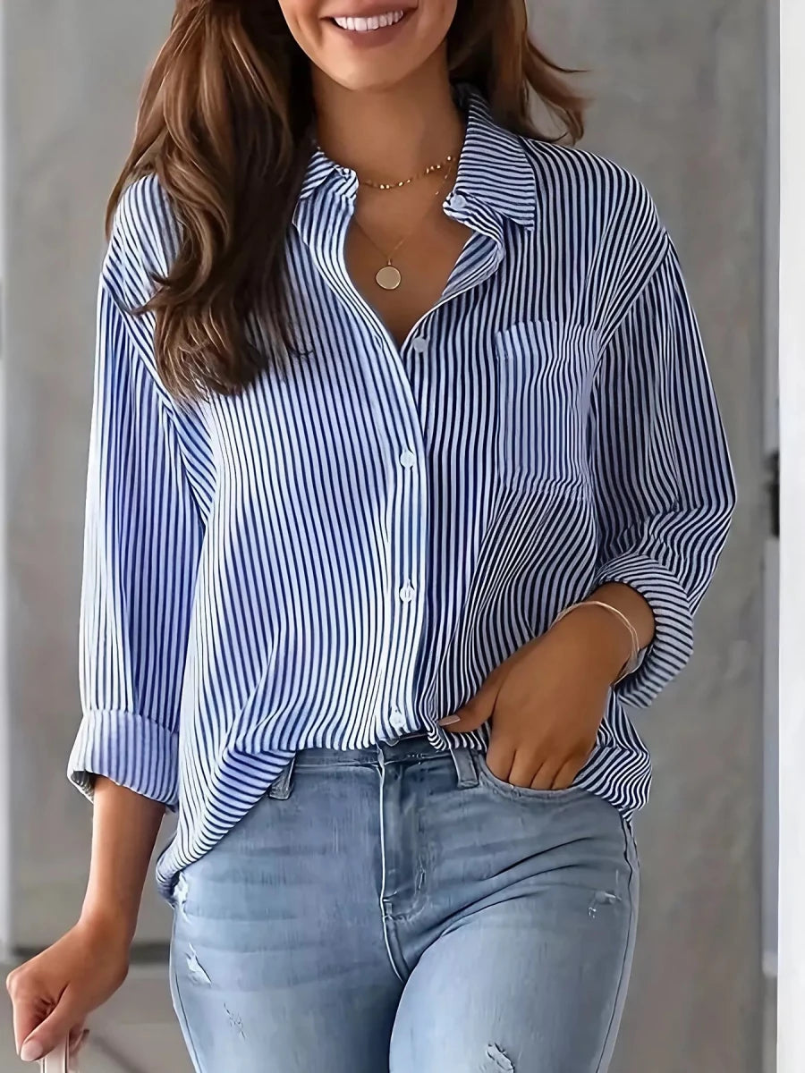 Juna Classic Striped Button-Down Shirt - WowStore.live