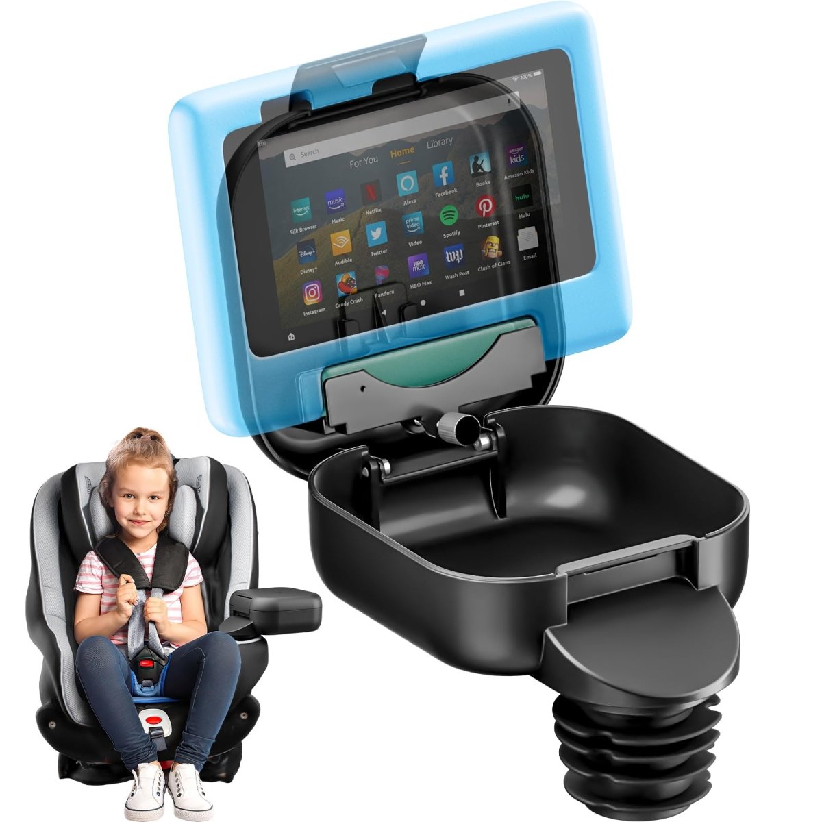 Kids Car Seat Organizer with Tablet Mount & Cup Holder - WowStore.live