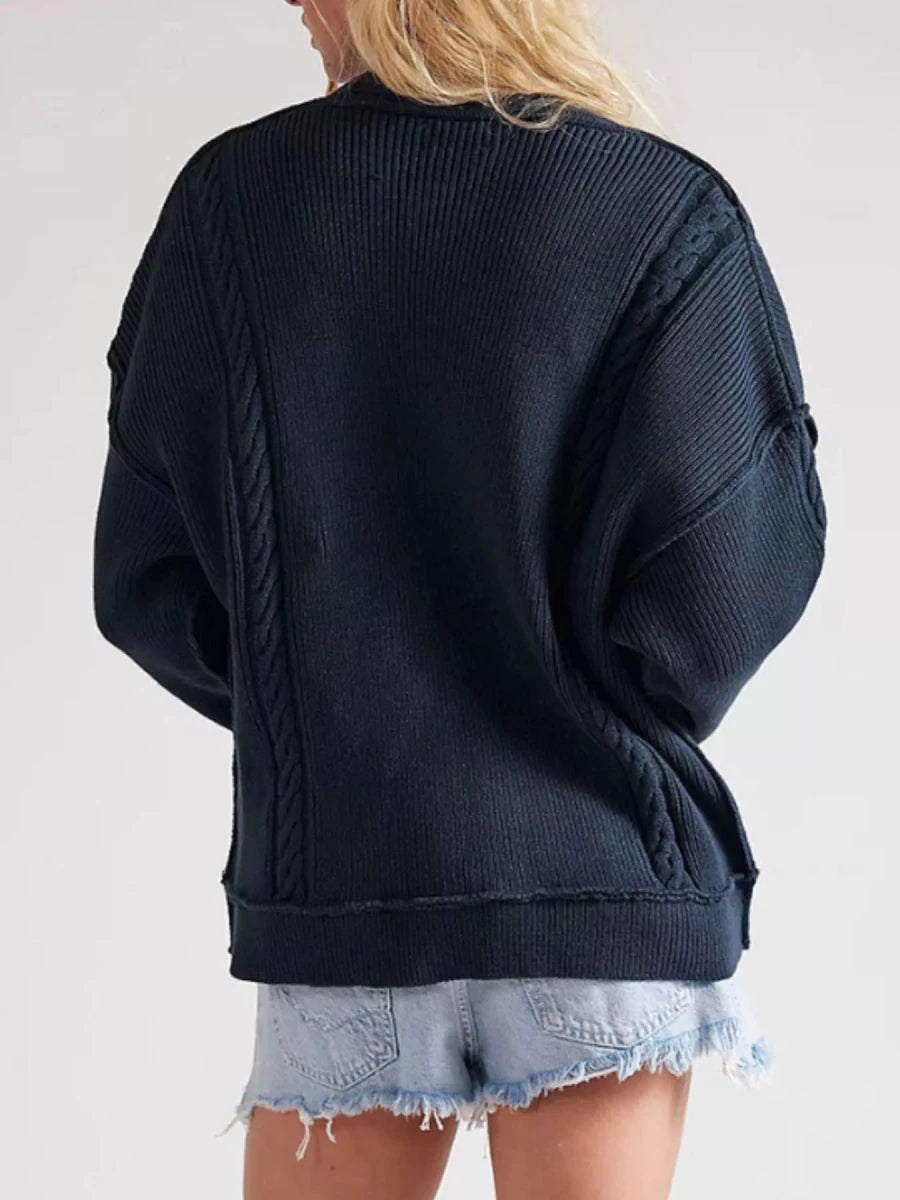 Kira Double-Breasted Cable Knit Cardigan - WowStore.live