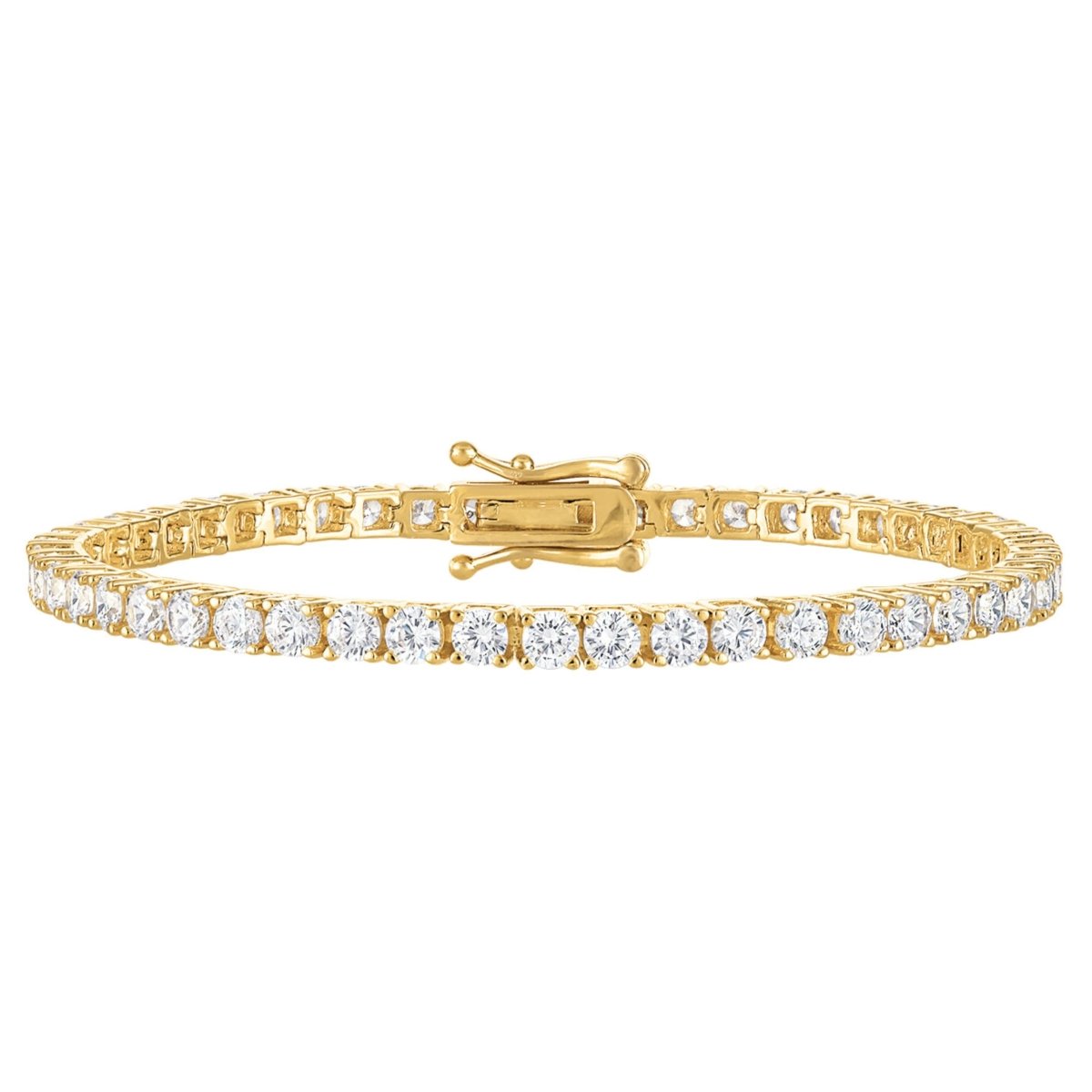 KISPER 24K White Gold Plated Tennis Bracelets for Women 3mm 4mm Cubic Zirconia Simulated Diamond Classic Tennis... - Wow Store