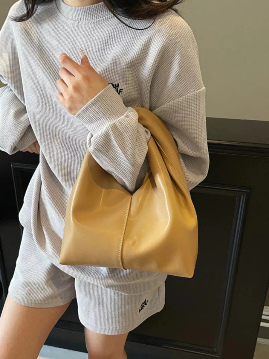 Knot Handle Leather Handbag - Wow Store
