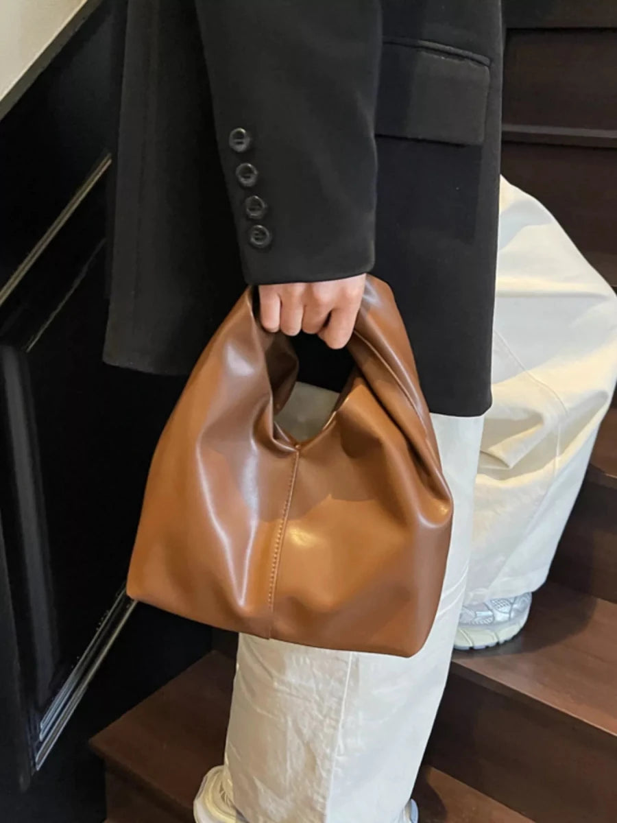 Knot Handle Leather Handbag - Wow Store