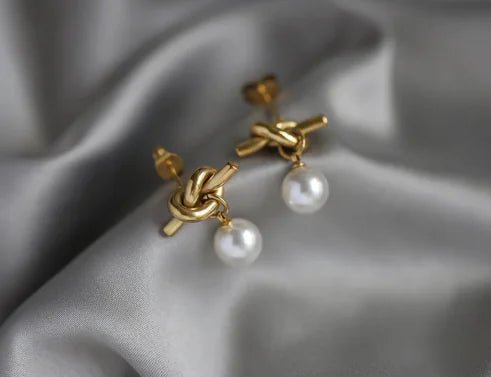 Knotted Bends And Hitches Pearl Earrings - Wow Store