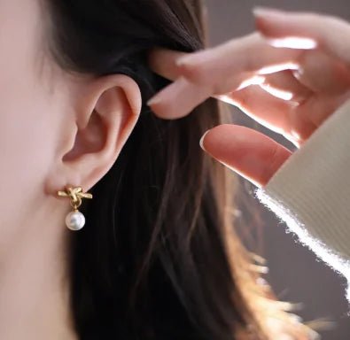Knotted Bends And Hitches Pearl Earrings - Wow Store